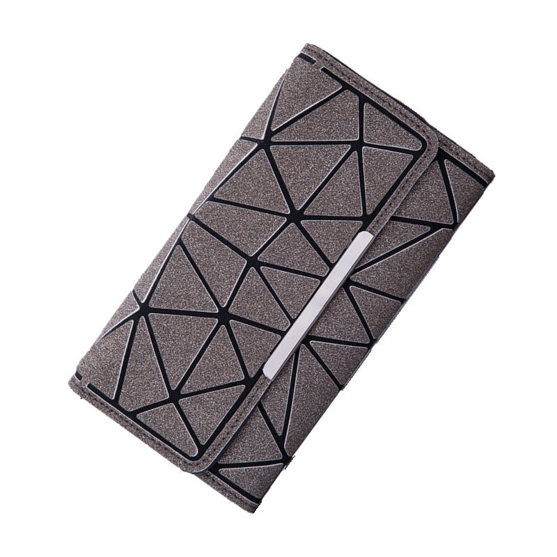 Women's Three-fold Luminous Rhombus Simple Long Vintage Ladies Wallets