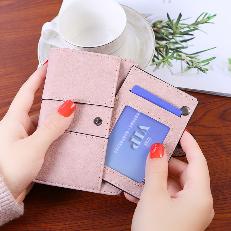 Women's Korean Solid Color Short Spring Ladies Wallets