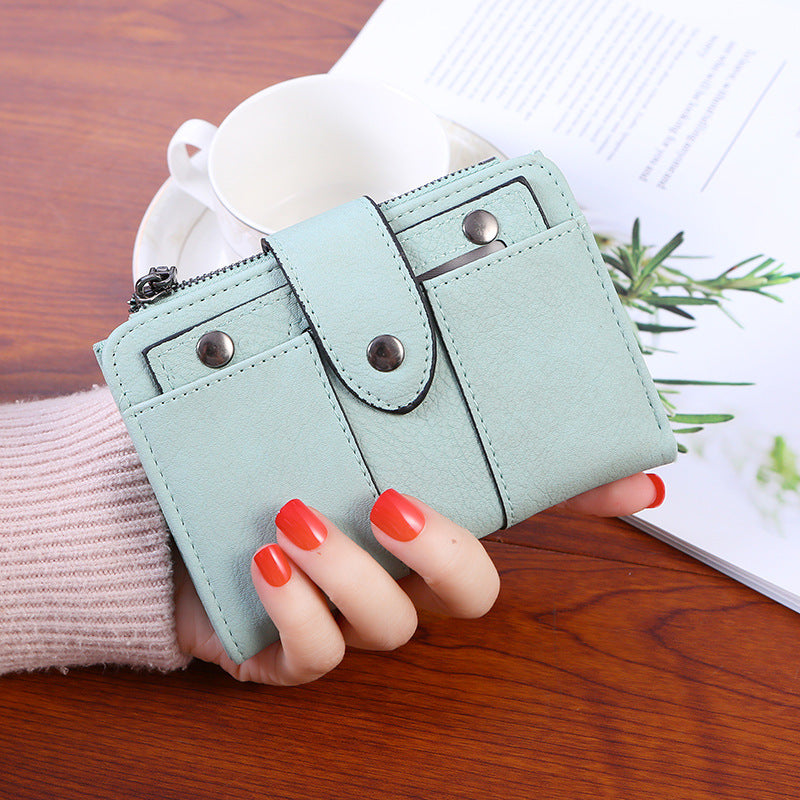 Women's Korean Solid Color Short Spring Ladies Wallets