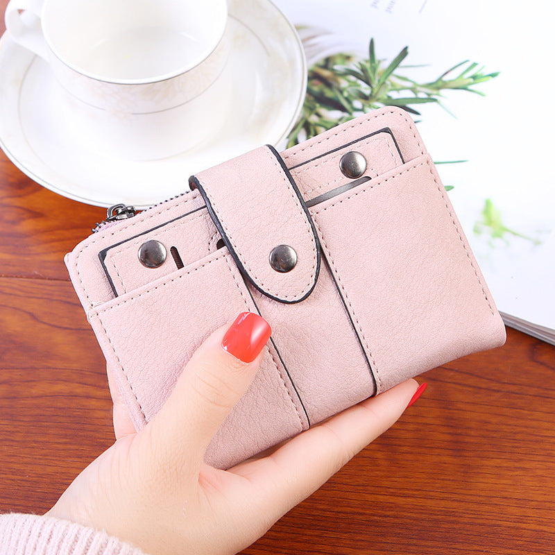 Women's Korean Solid Color Short Spring Ladies Wallets