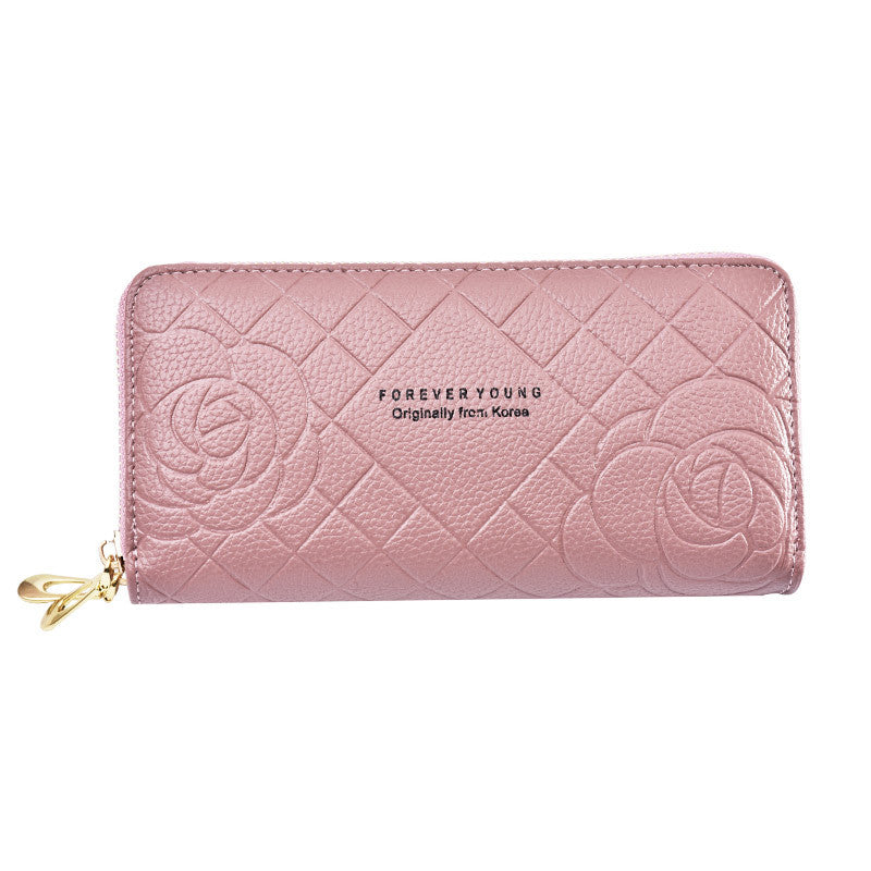 Pochette à dragonne pour femmes, Double fermeture éclair, grands portefeuilles pour dames