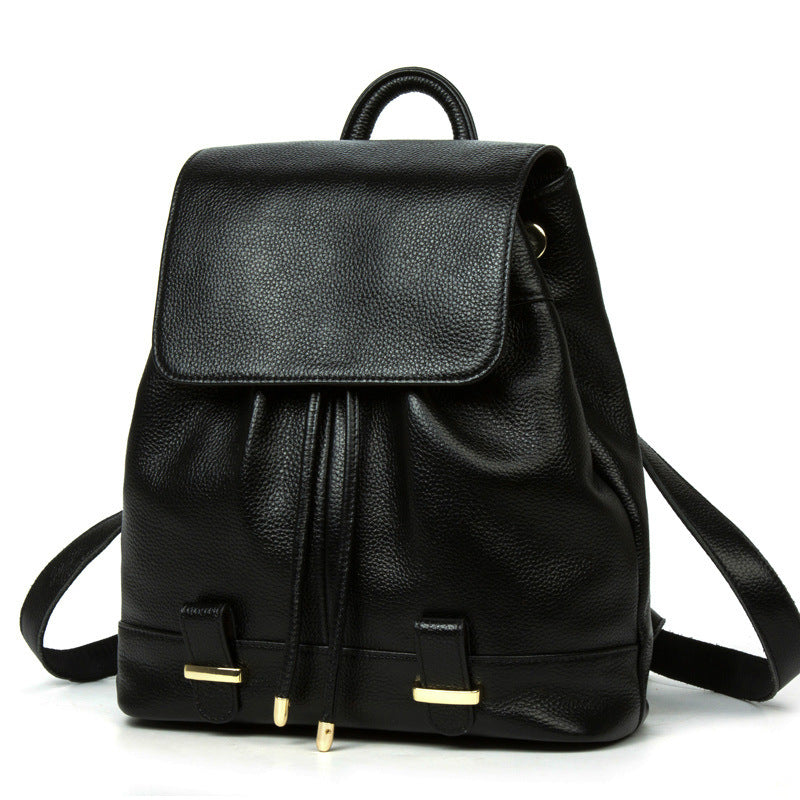 Women's British Retro Trendy Commuter Leather Backpacks