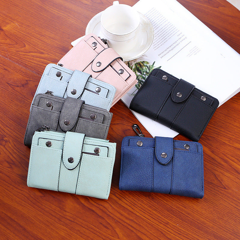 Women's Korean Solid Color Short Spring Ladies Wallets