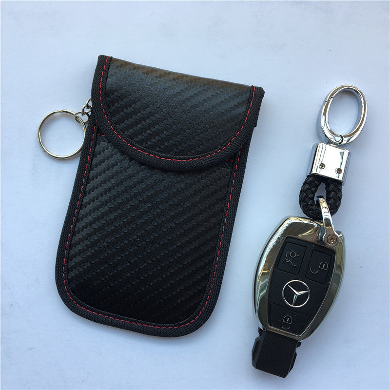 Carbon Fiber Car Shield Remote Control Key Bags