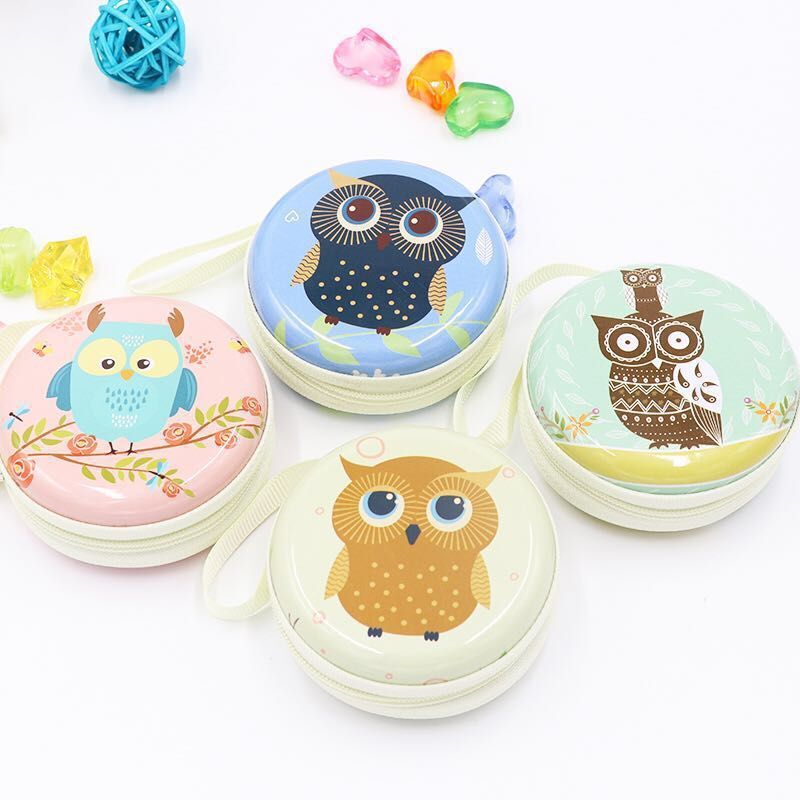 Children's Creative Cute Tinplate Cartoon Change Headset Bags