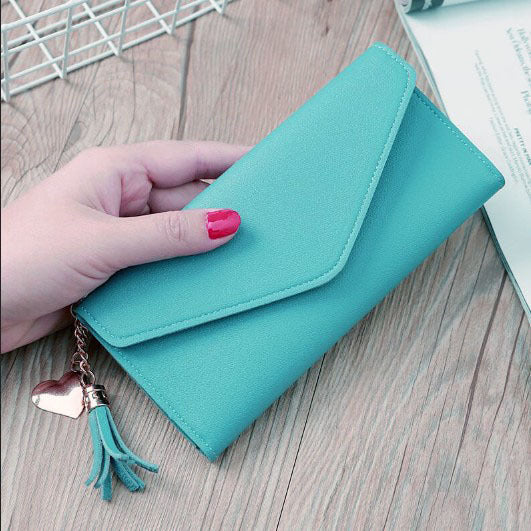 Women's Long Fashionable Korean Style Simple Heart Ladies Wallets