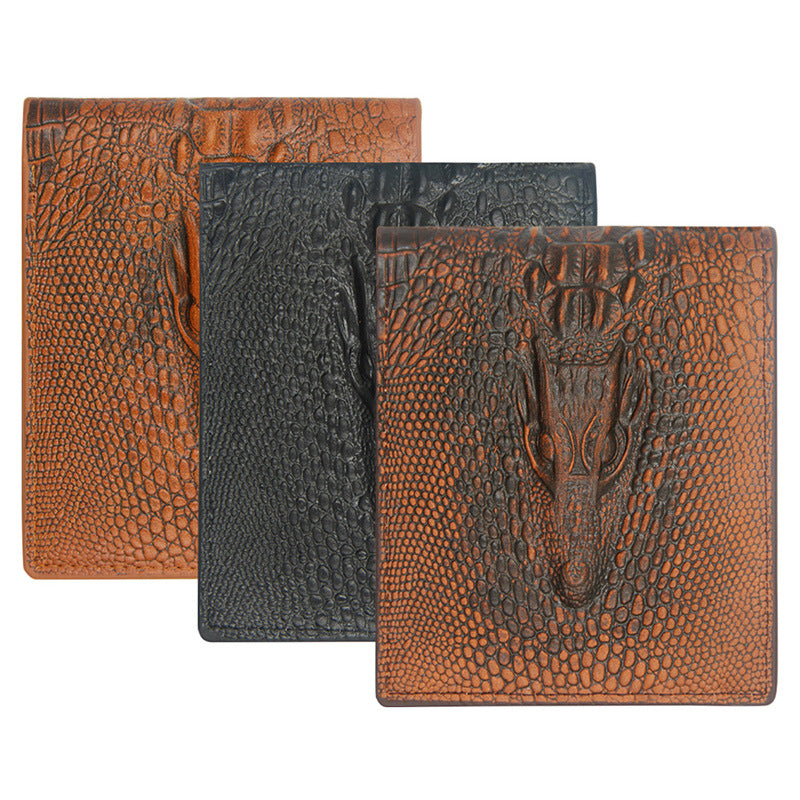 Men's Fashion Classic Crocodile Pattern Short Cheap Men's Wallets