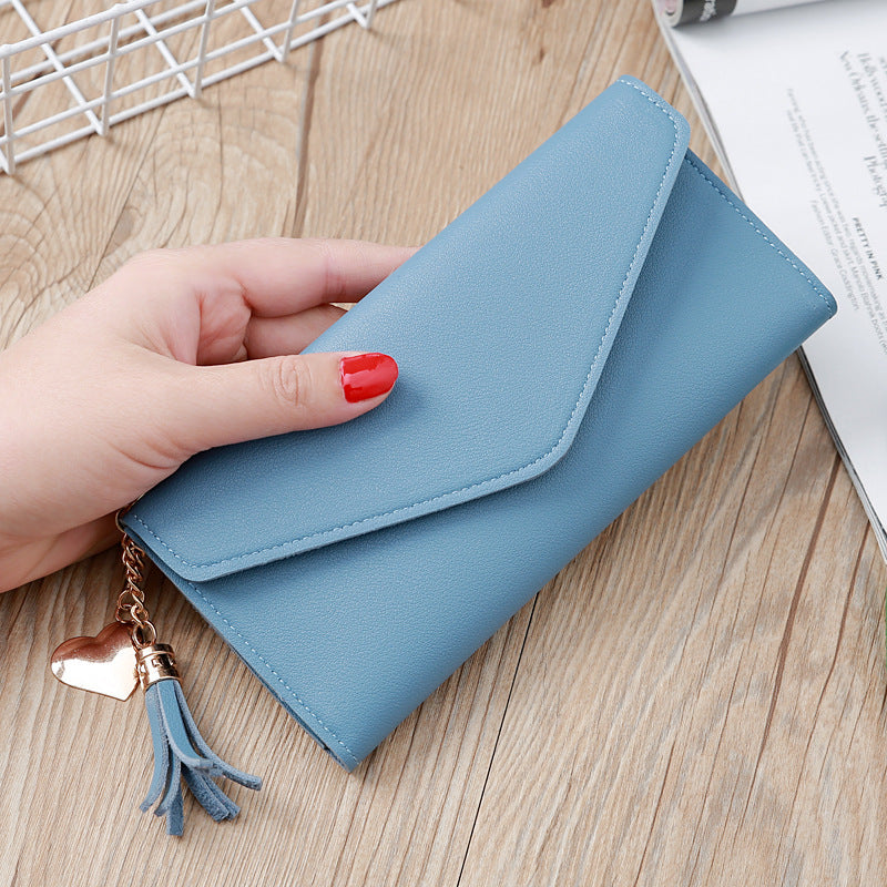 Women's Long Fashionable Korean Style Simple Heart Ladies Wallets