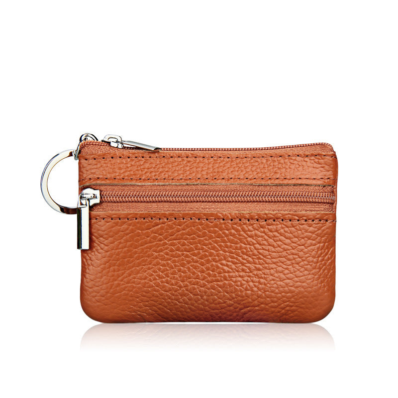 Charmant petit porte-monnaie court en cuir véritable, cadeau