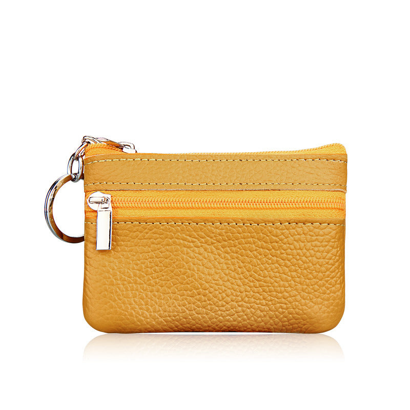 Charmant petit porte-monnaie court en cuir véritable, cadeau