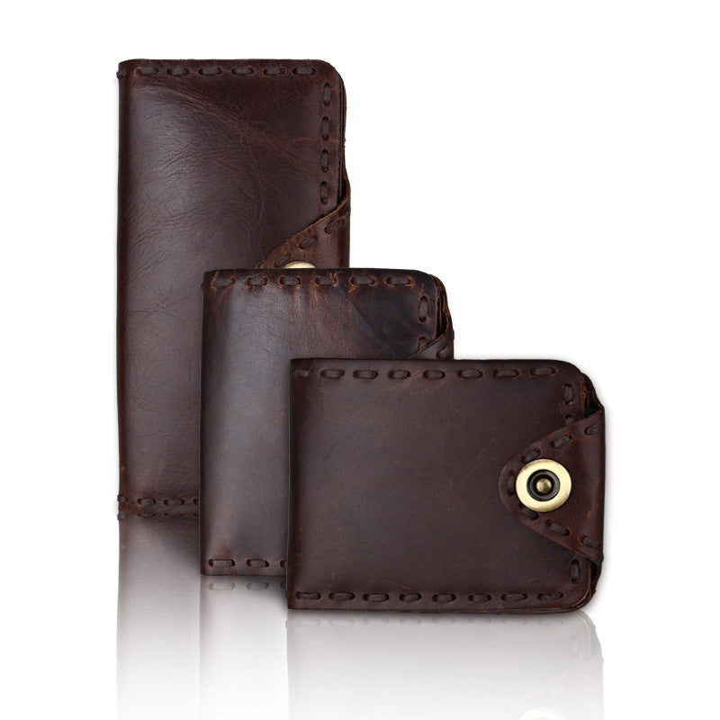 Men's Leather For Man Handmade Long Oily First Men's Wallets