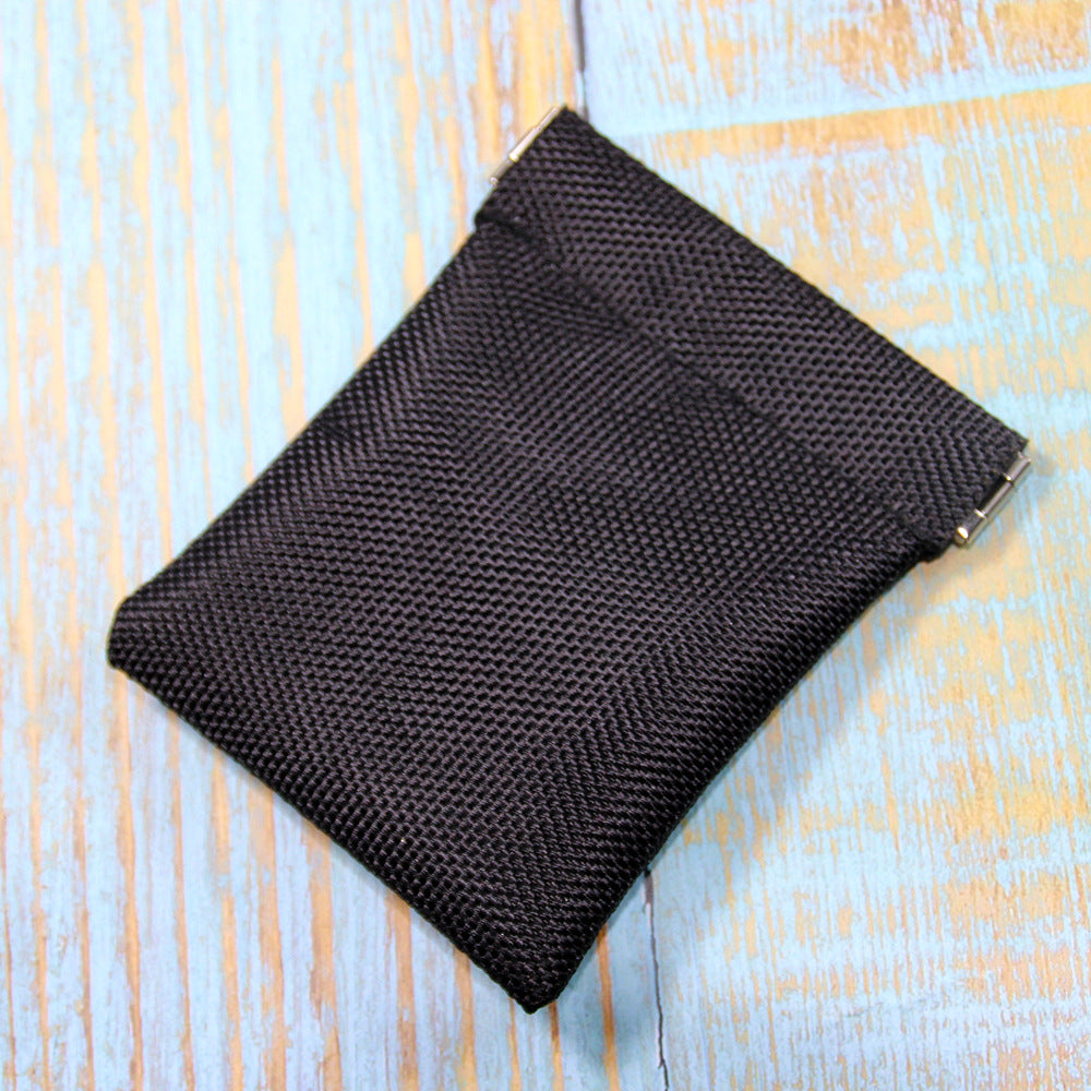 Porte-monnaie en tissu Oxford noir pour femmes, hommes et petits rangements