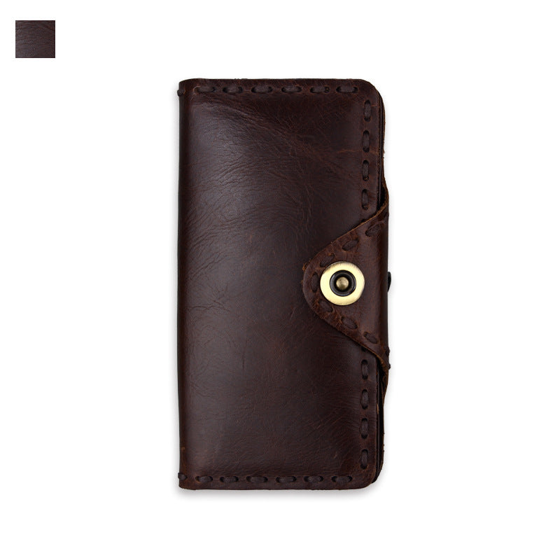 Men's Leather For Man Handmade Long Oily First Men's Wallets