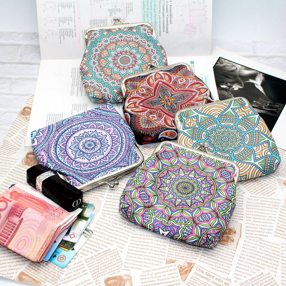 Ethnic Style Geometric Pattern Small Bank Coin Purses