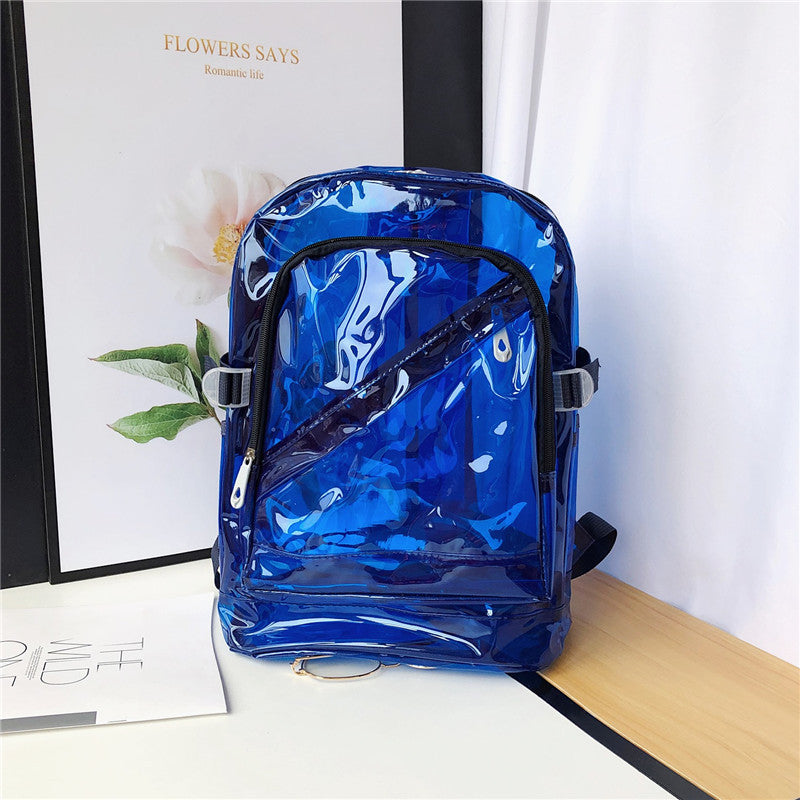 Women's Korean Style Plastic Candy Color Transparent Backpacks