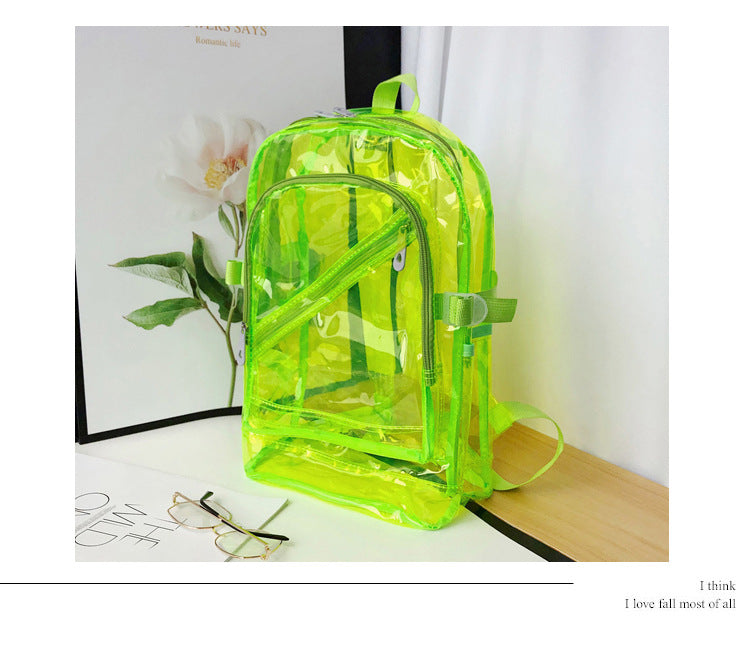 Women's Korean Style Plastic Candy Color Transparent Backpacks