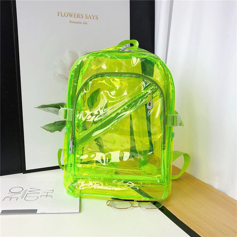 Women's Korean Style Plastic Candy Color Transparent Backpacks