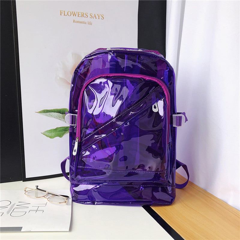 Women's Korean Style Plastic Candy Color Transparent Backpacks