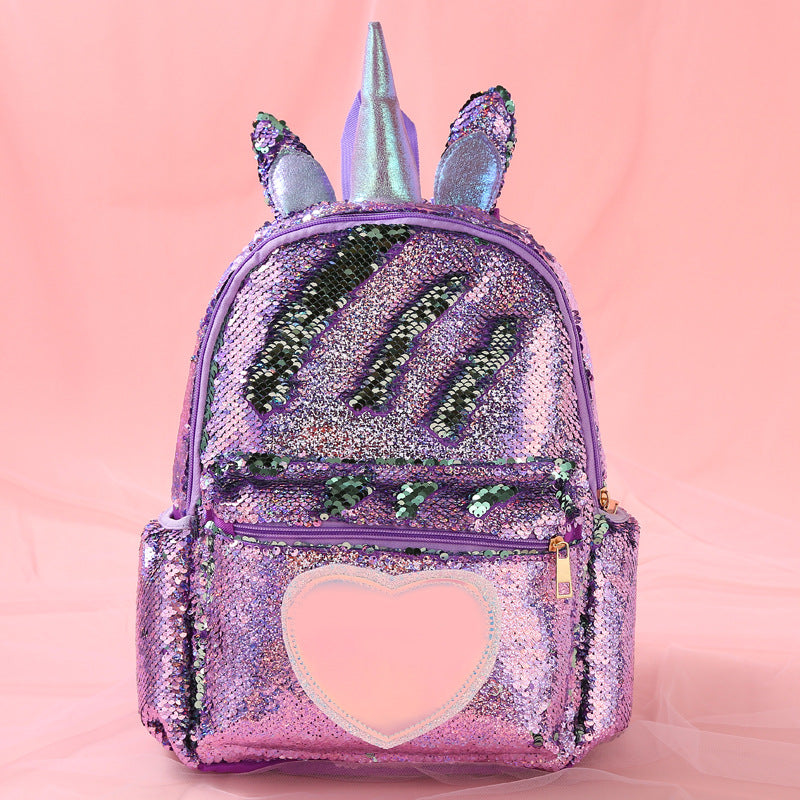 Unicorn Girly Fashion Sequin Cartoon Cute Elementary School Students' Schoolbags