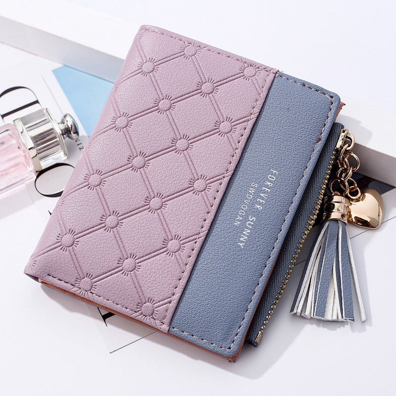 Women's Short Zip Korean Style Tassel Simple Ladies Wallets