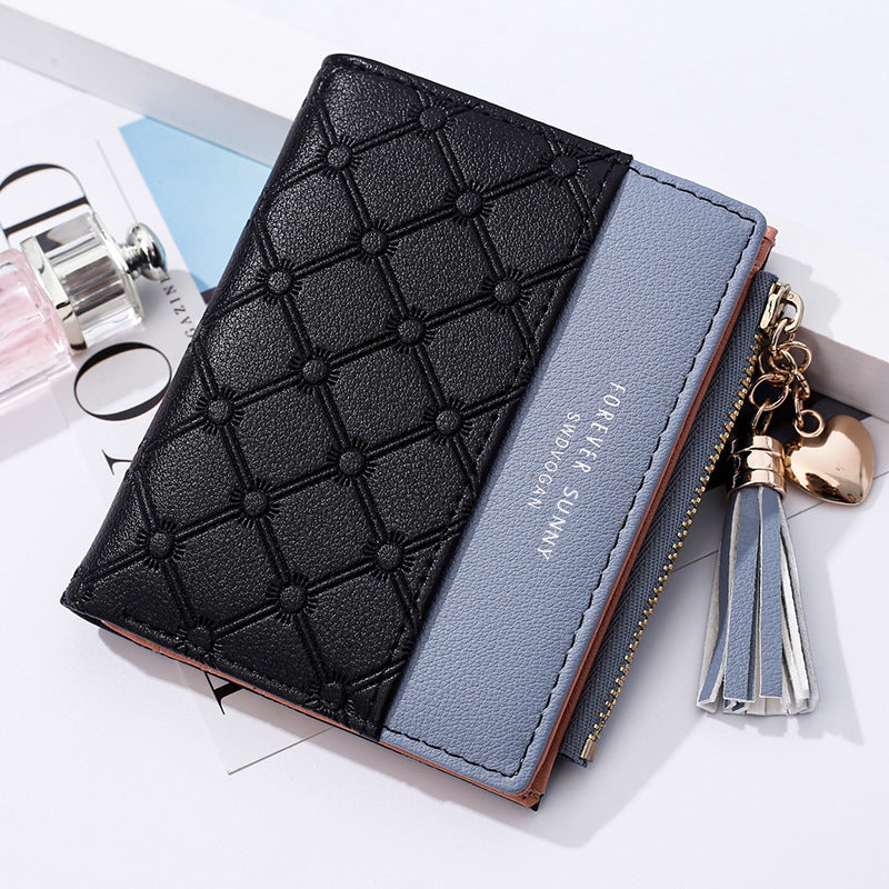 Women's Short Zip Korean Style Tassel Simple Ladies Wallets