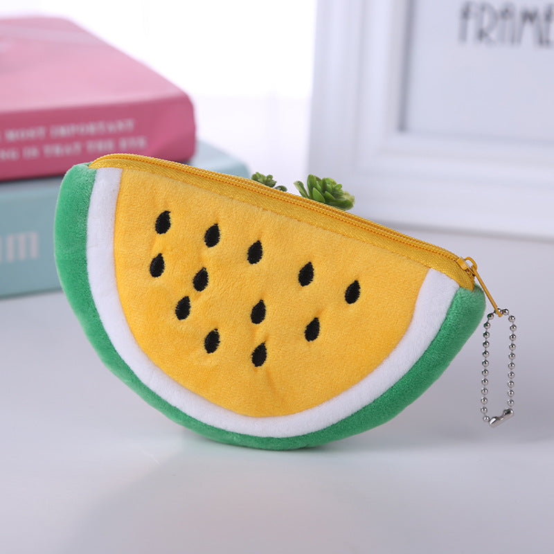 Style Cute Storage Fruit Cartoon Plush Small Bags