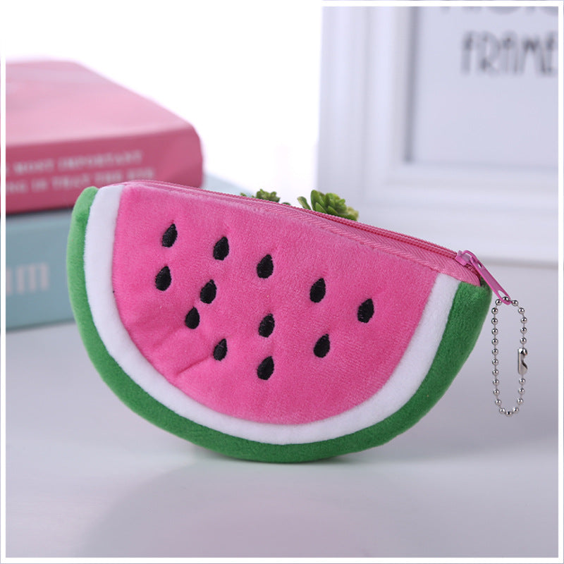 Style Cute Storage Fruit Cartoon Plush Small Bags