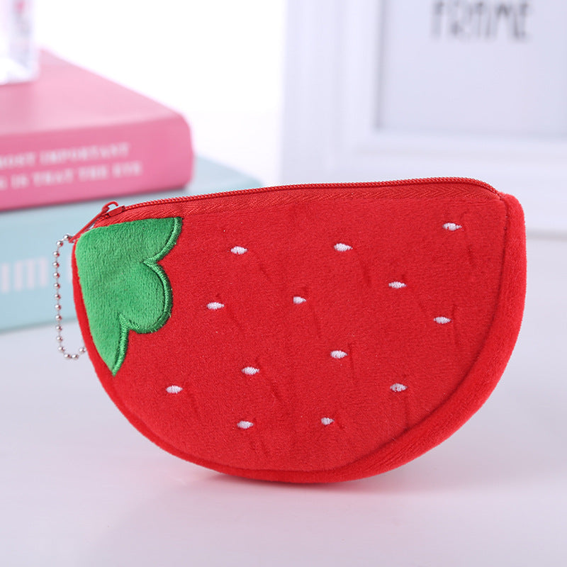 Style Cute Storage Fruit Cartoon Plush Small Bags