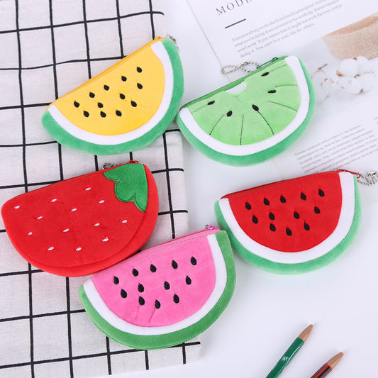 Style Cute Storage Fruit Cartoon Plush Small Bags