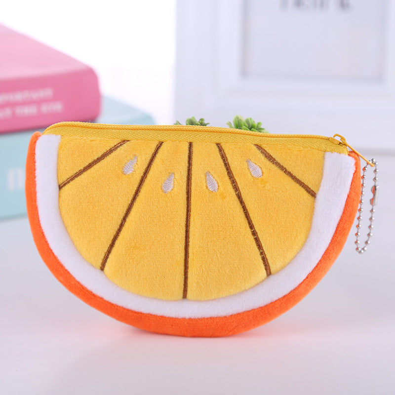 Style Cute Storage Fruit Cartoon Plush Small Bags