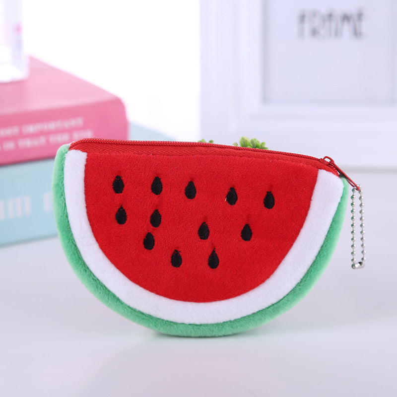 Style Cute Storage Fruit Cartoon Plush Small Bags