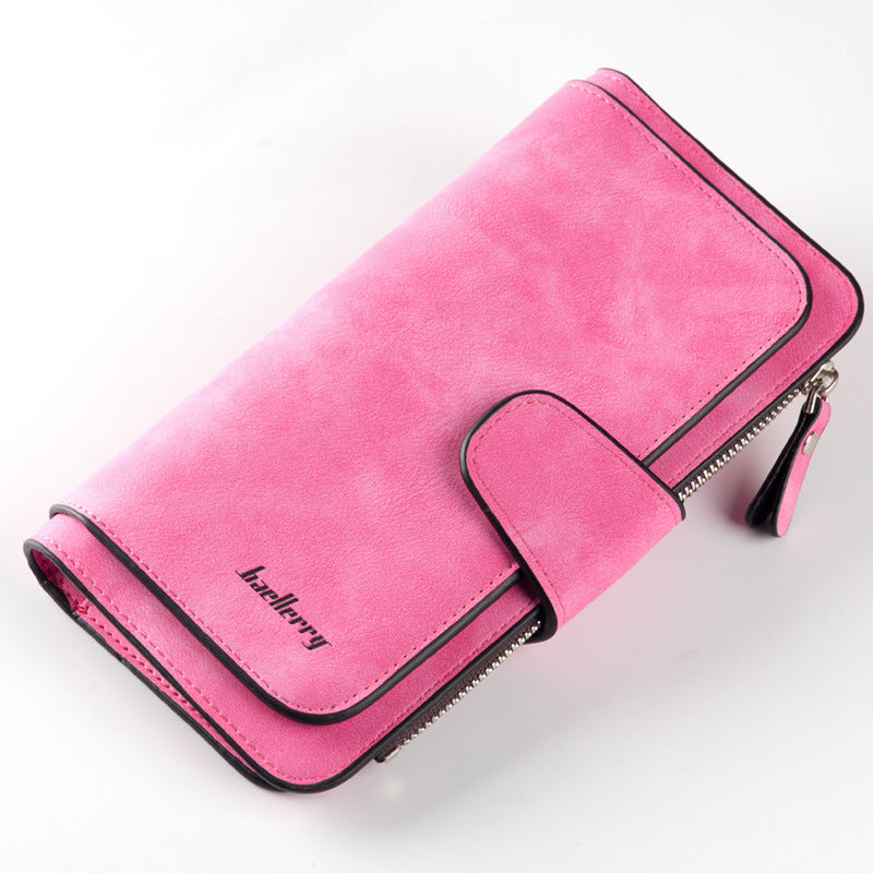 Women's Slots Frosted Two-tone Fabric Fashion Vertical Ladies Wallets