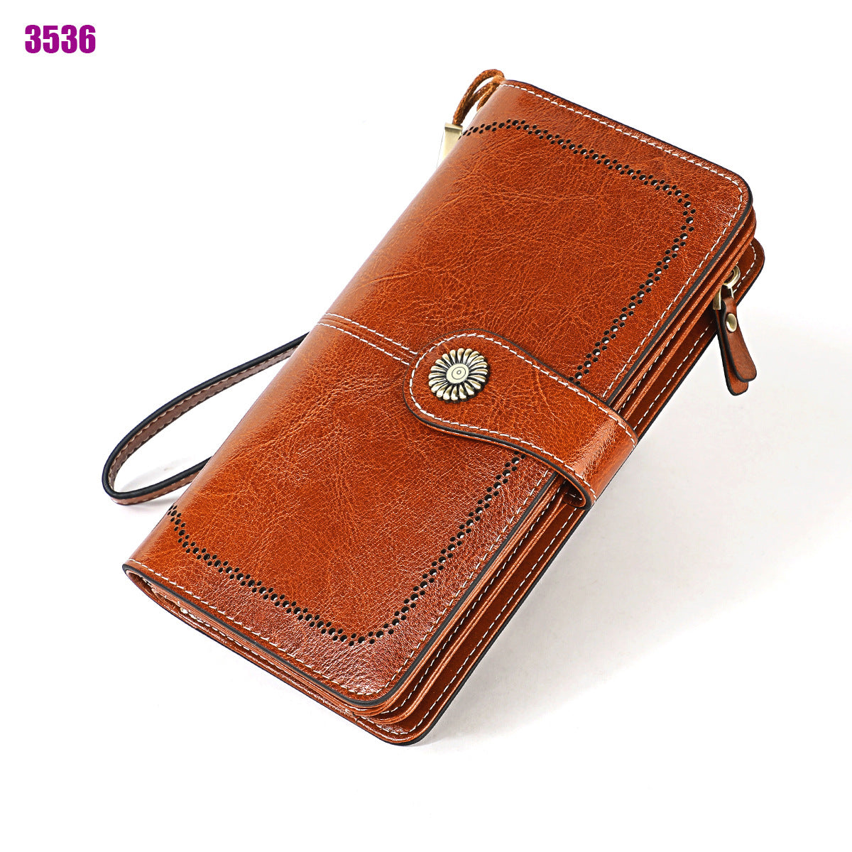 Women's Retro Oil Wax Skin Long Clutch Ladies Wallets