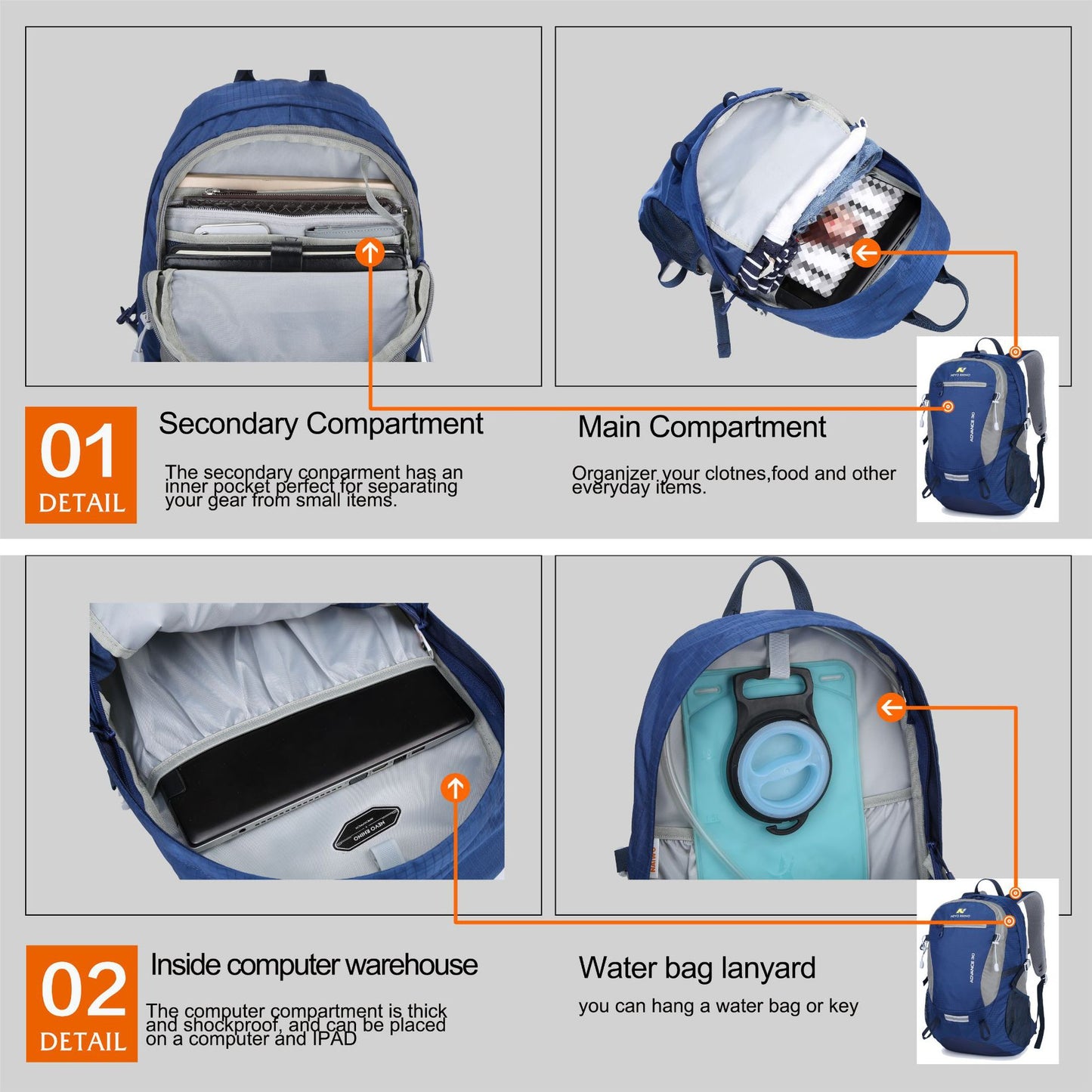 Women's & Men's & Nylon Waterproof Light Walking Leisure Sports Backpacks