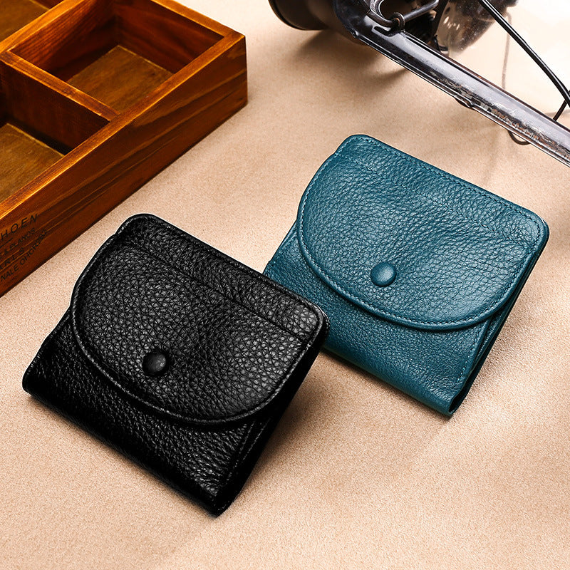 Layer Natural Milled Cowhide Solid Color Coin Purses