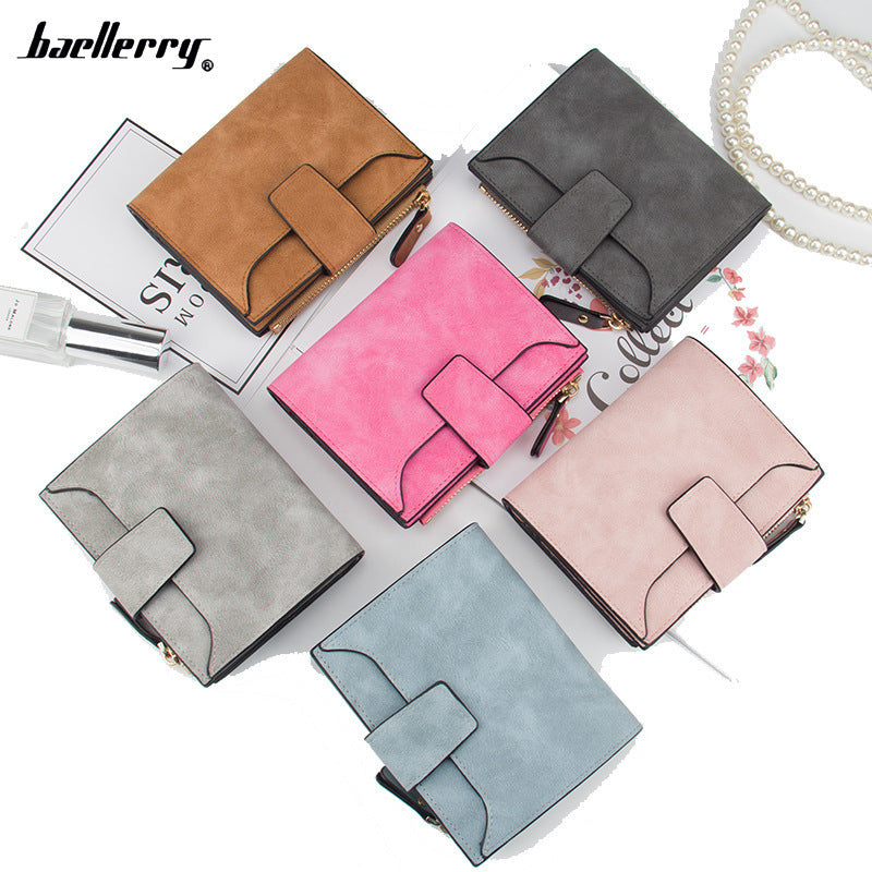 Women's Short Korean Multi Slots Fashion Zipper Buckle