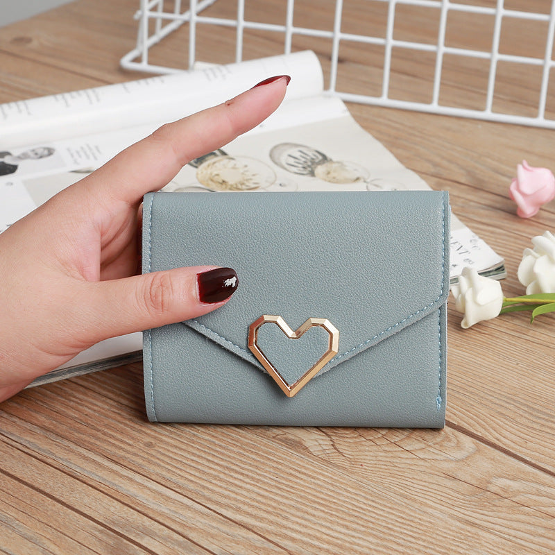 Women's Fashion Small Short Heart-shaped Hardware Fresh Ladies Wallets