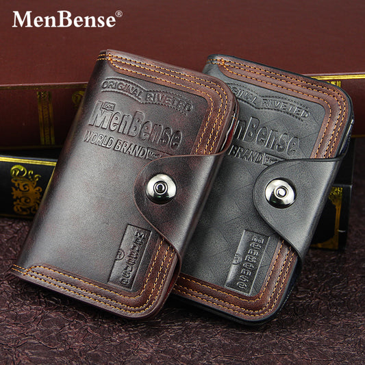 Men's Short Chic Magnetic Snap Enterprise Large Men's Wallets