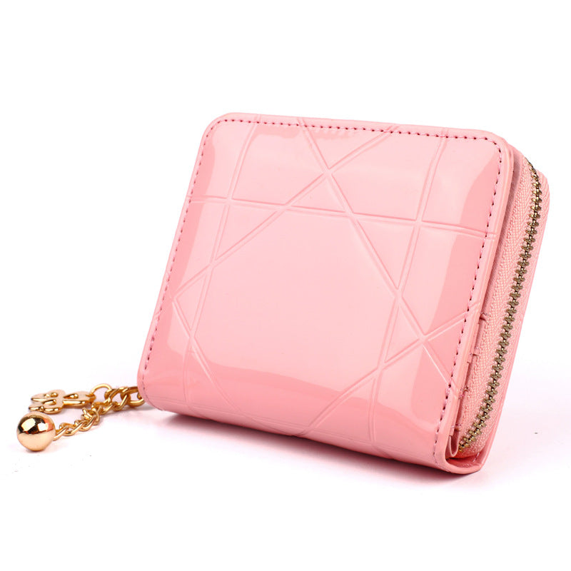 Women's Fashion Short Zipper Tri Fold Multifunctional Coin Purses