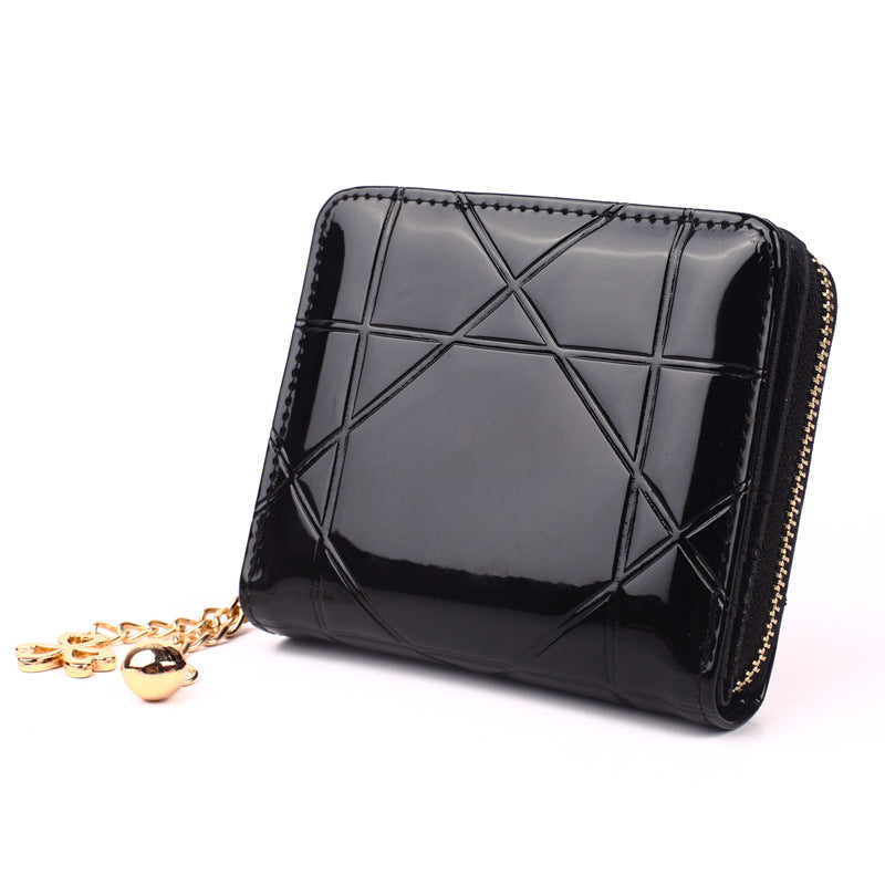 Women's Fashion Short Zipper Tri Fold Multifunctional Coin Purses