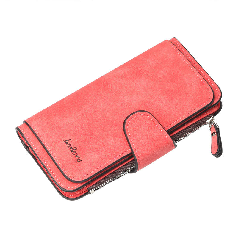 Women's Slots Frosted Two-tone Fabric Fashion Vertical Ladies Wallets