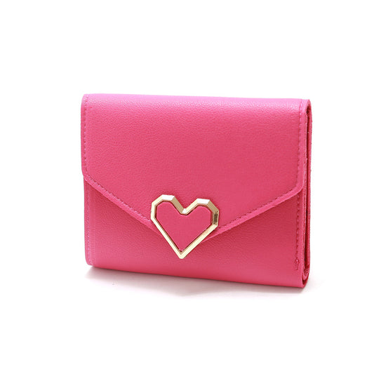 Women's Fashion Small Short Heart-shaped Hardware Fresh Ladies Wallets