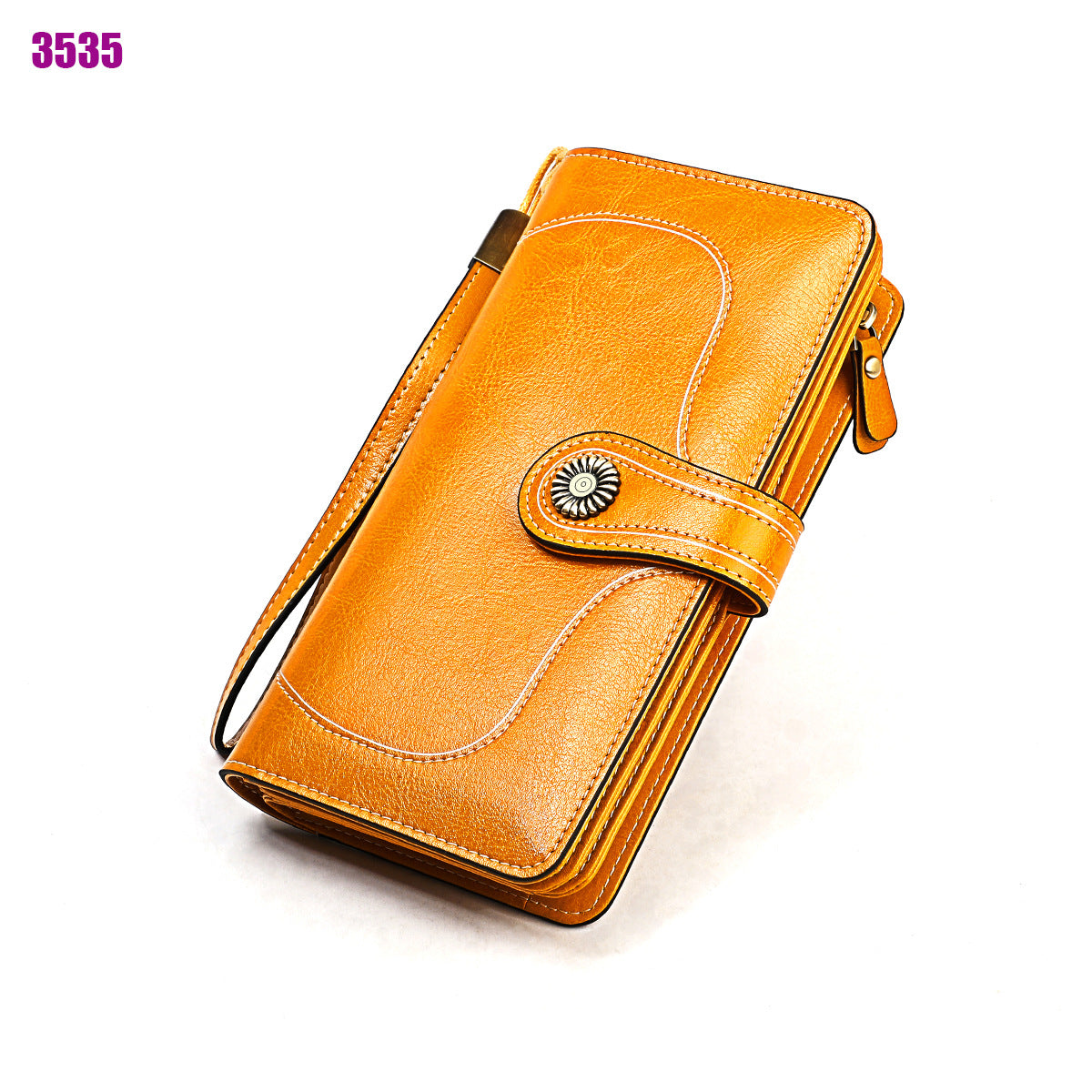 Women's Retro Oil Wax Skin Long Clutch Ladies Wallets