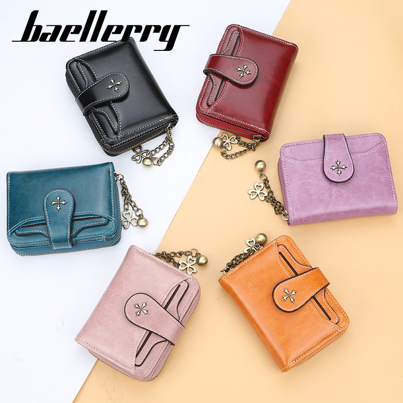 Women's New Fashion Short Chic Zipper Buckle