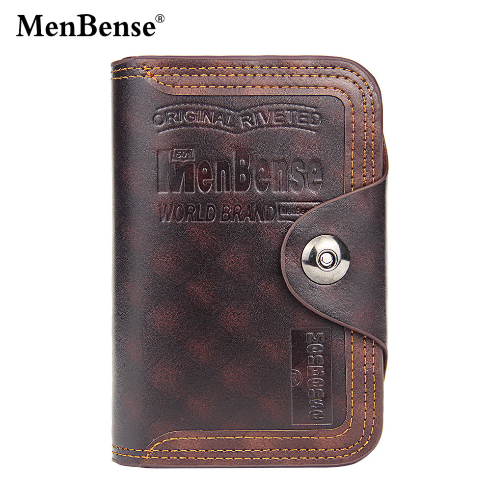 Men's Short Chic Magnetic Snap Enterprise Large Men's Wallets