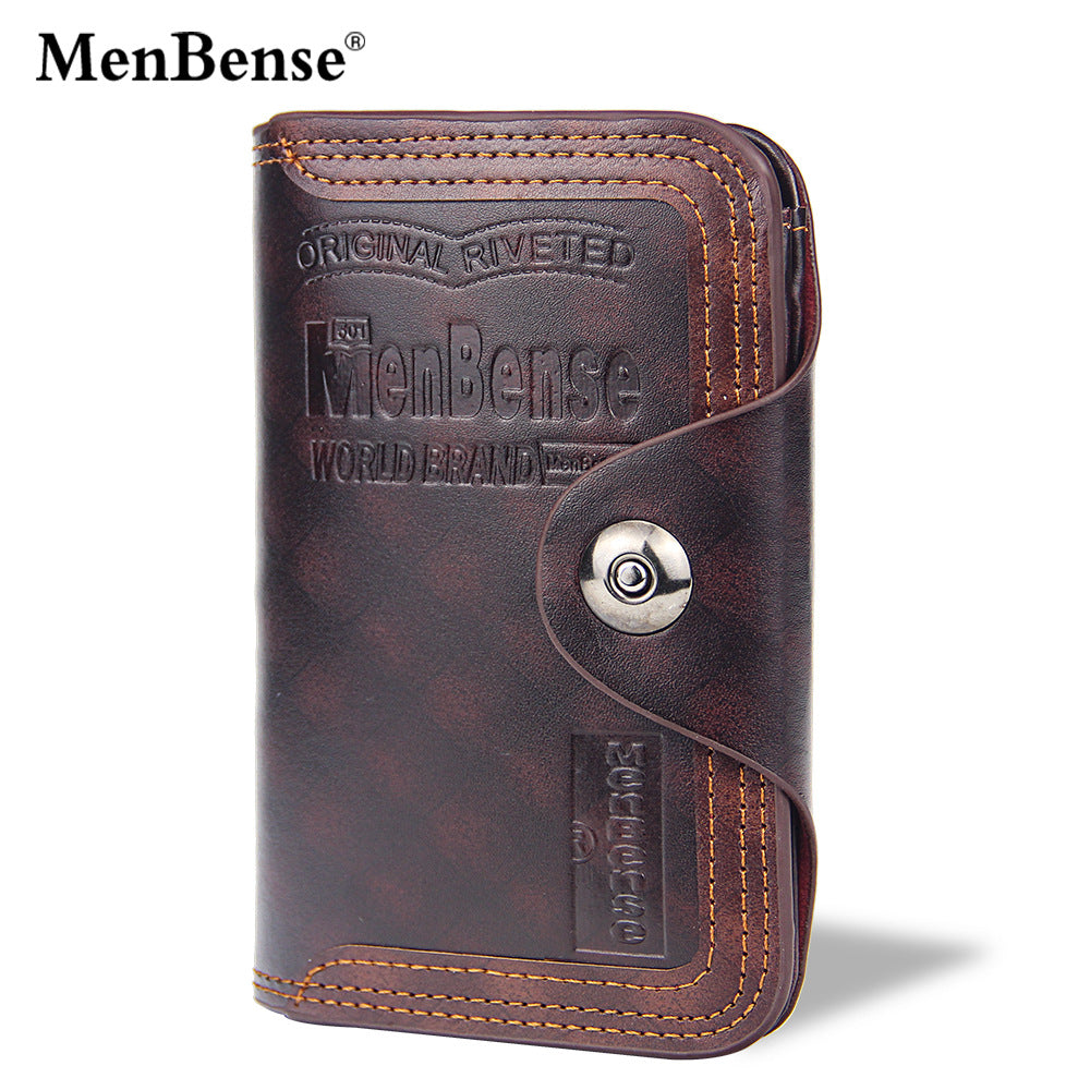 Men's Short Chic Magnetic Snap Enterprise Large Men's Wallets