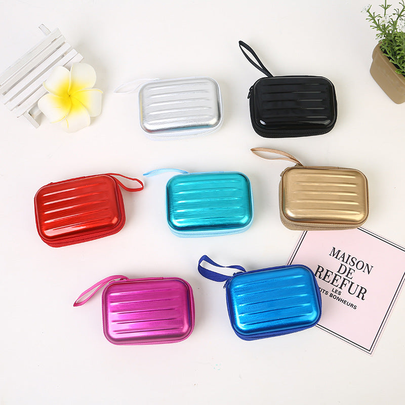 Creative Applicable Las Rectangular Zipper Solid Color Tinplate Storage Purses