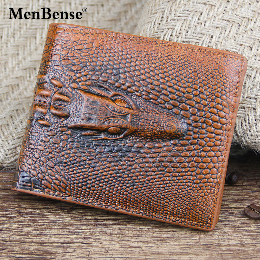 Men's Fashion Classic Crocodile Pattern Short Cheap Men's Wallets