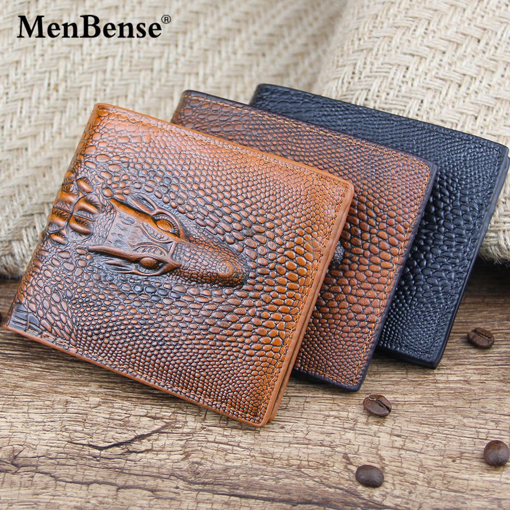 Men's Fashion Classic Crocodile Pattern Short Cheap Men's Wallets