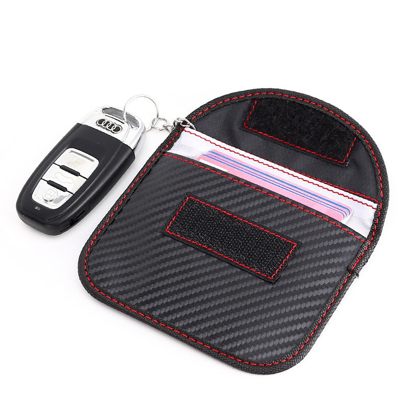 Signal Car Carbon Fiber Pattern Remote Key Bags